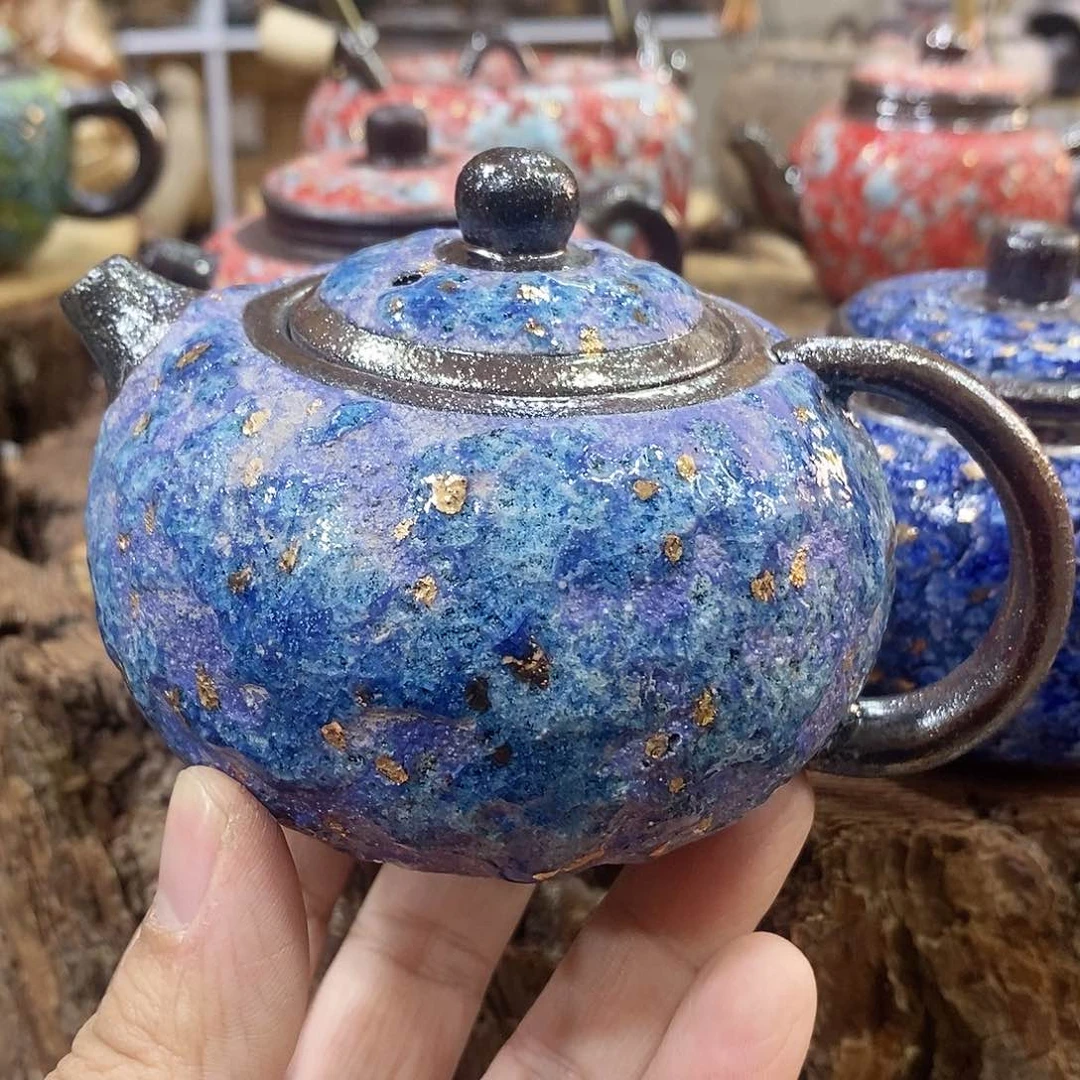 粗陶志野柴烧茶器