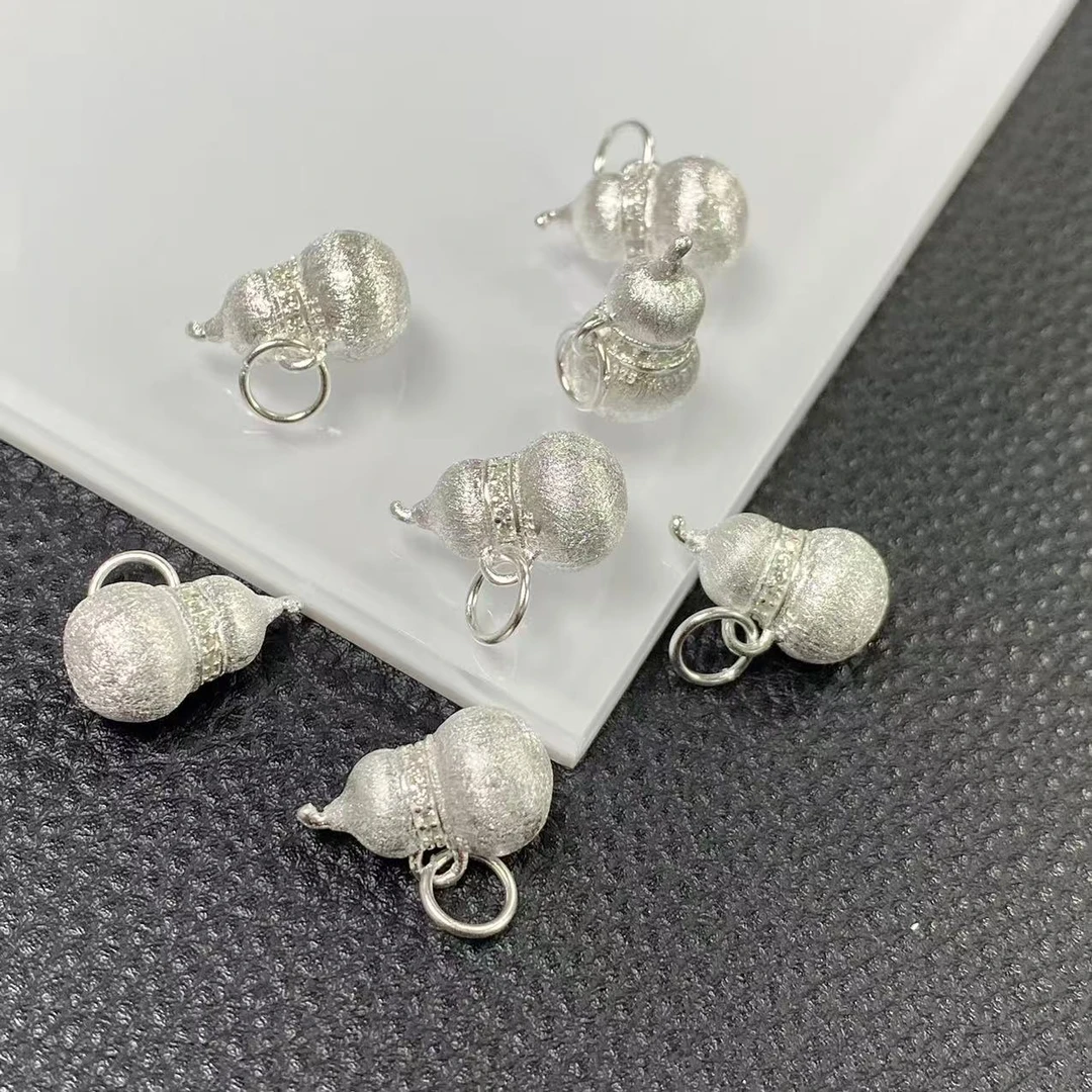 925银银制品 「戴琴珠宝」DQ852-银拉丝葫芦8.5*15mm左右配件发其一