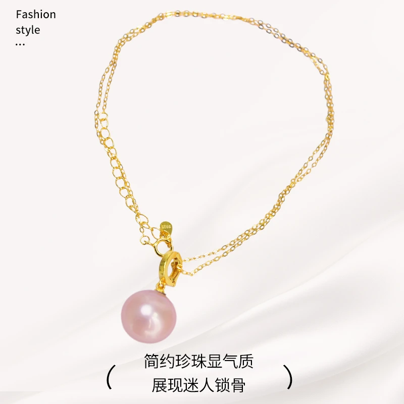 泽韵高级纽扣珠珍珠项链小众满分礼物