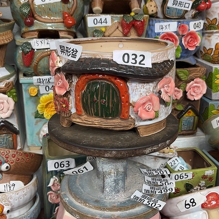 紫砂花盆粗陶材质多肉花盆