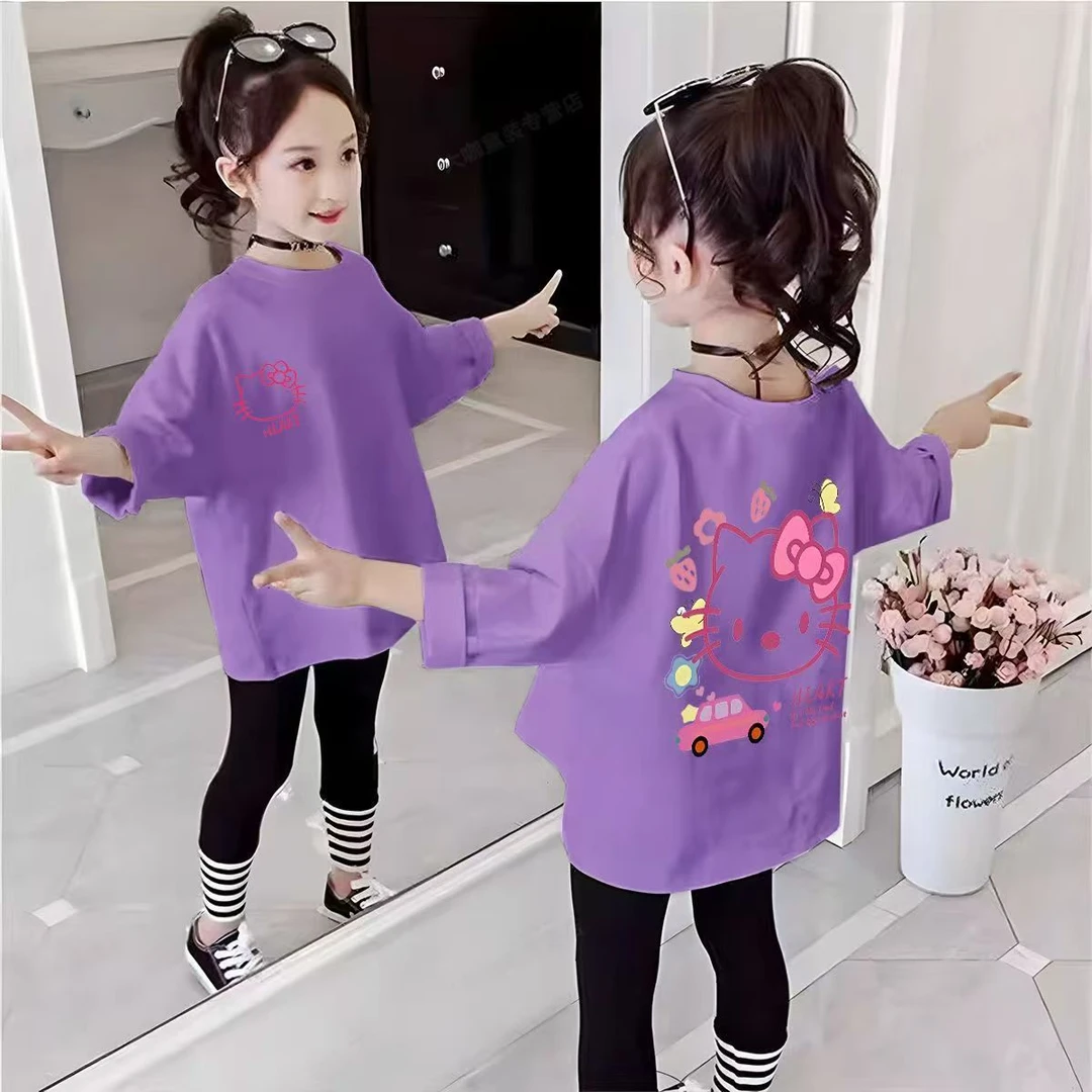 女童纯棉长袖T恤2025春秋新款宝宝洋气宽松上衣休闲百搭打底衫潮t