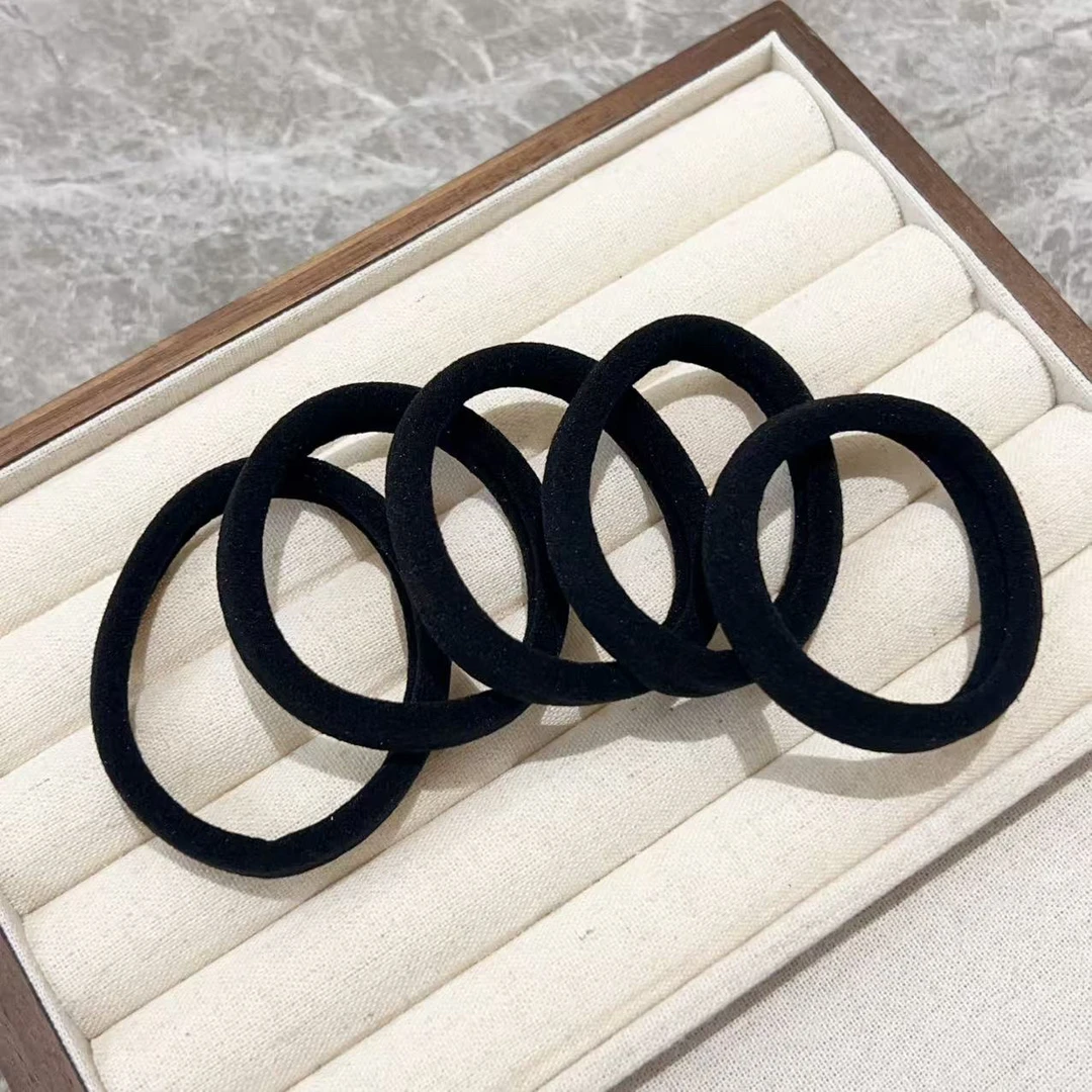 简约日常黑色牛奶绒发圈发绳J1438