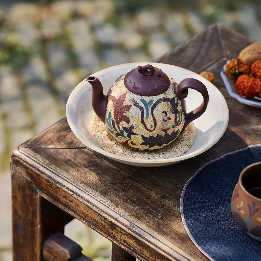 宜兴紫砂壶 原创国风敦煌·好运莲莲 原矿紫泥180ml刘素素手工制作