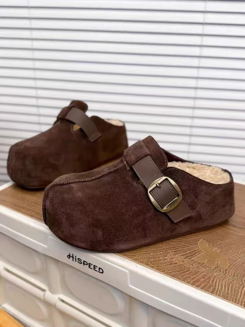 加绒博肯拖鞋 D 棕色 512