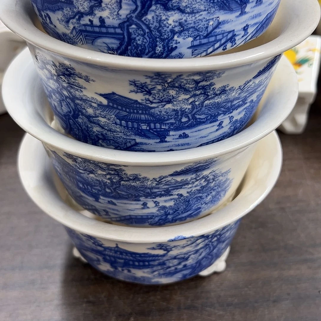 紫砂花盆情**景122号瑕疵4个15/7.5cm