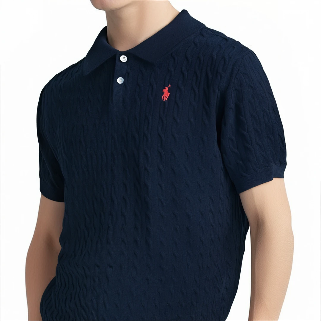 老钱高奢时尚亨利领短袖T恤男士高级感百搭短袖t早秋休闲款P6699