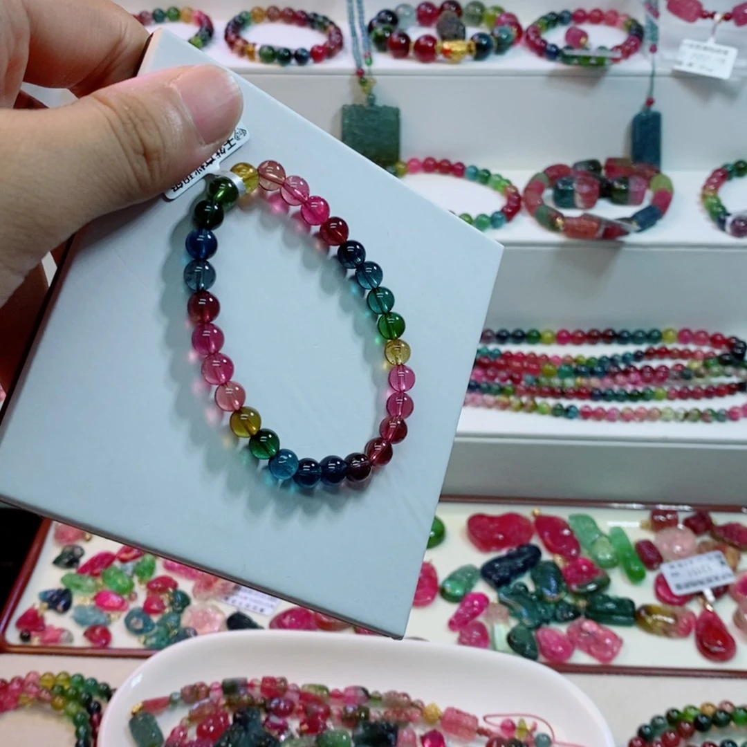 碧玺未镶嵌手链多样性发一条