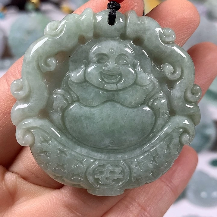 翡翠未镶嵌套链仿古笑佛福利