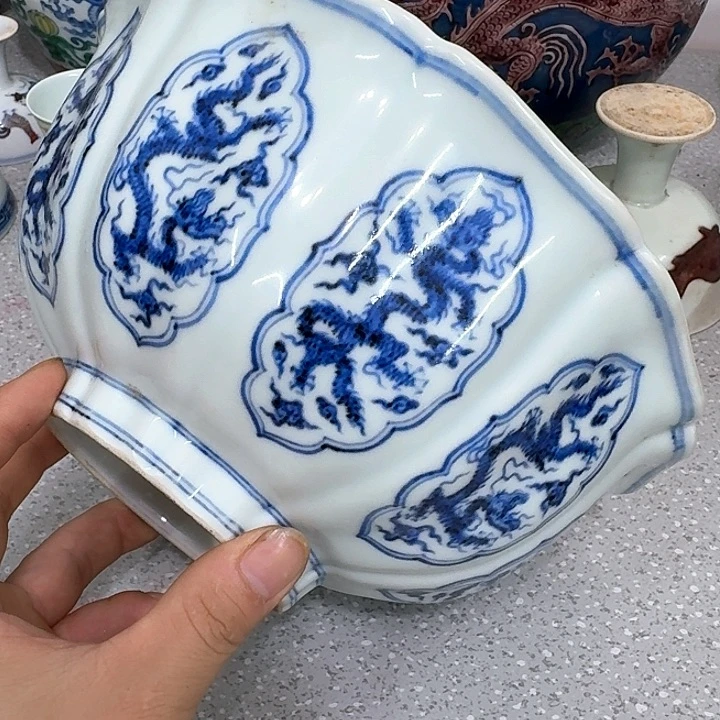 摆件时**械陶瓷纯手工青花碗