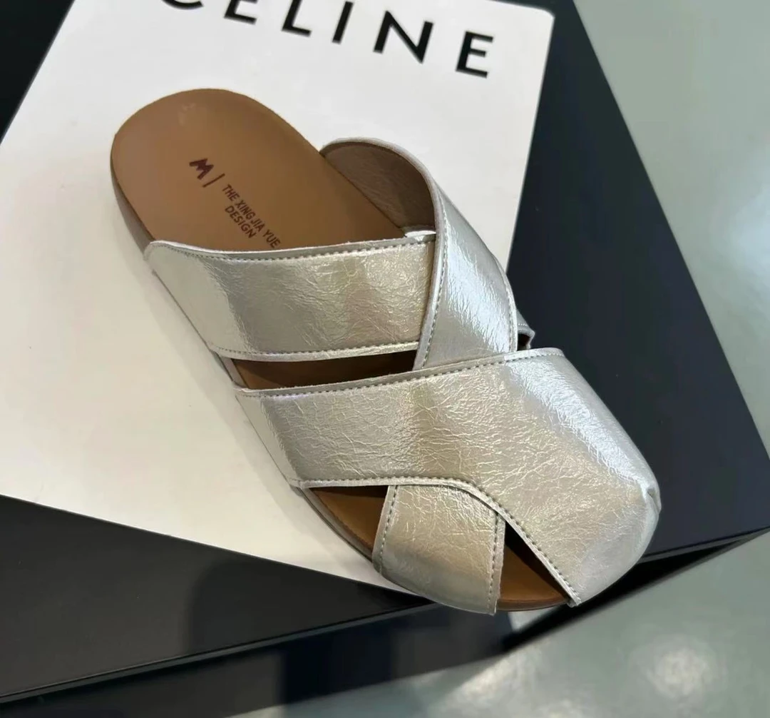 勃肯拖鞋夏季外穿新款软平底复古度假沙滩一字凉半拖鞋 ZB-855-2