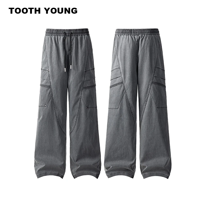 TOOTH YOUNG 【时间褪色】秋季百搭美式工装裤男显瘦遮肉休闲直筒裤