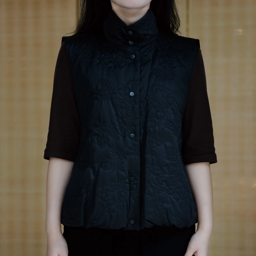 [杏花疏影]设计师款夹棉高冷马甲女气质百搭无龄感保暖上装