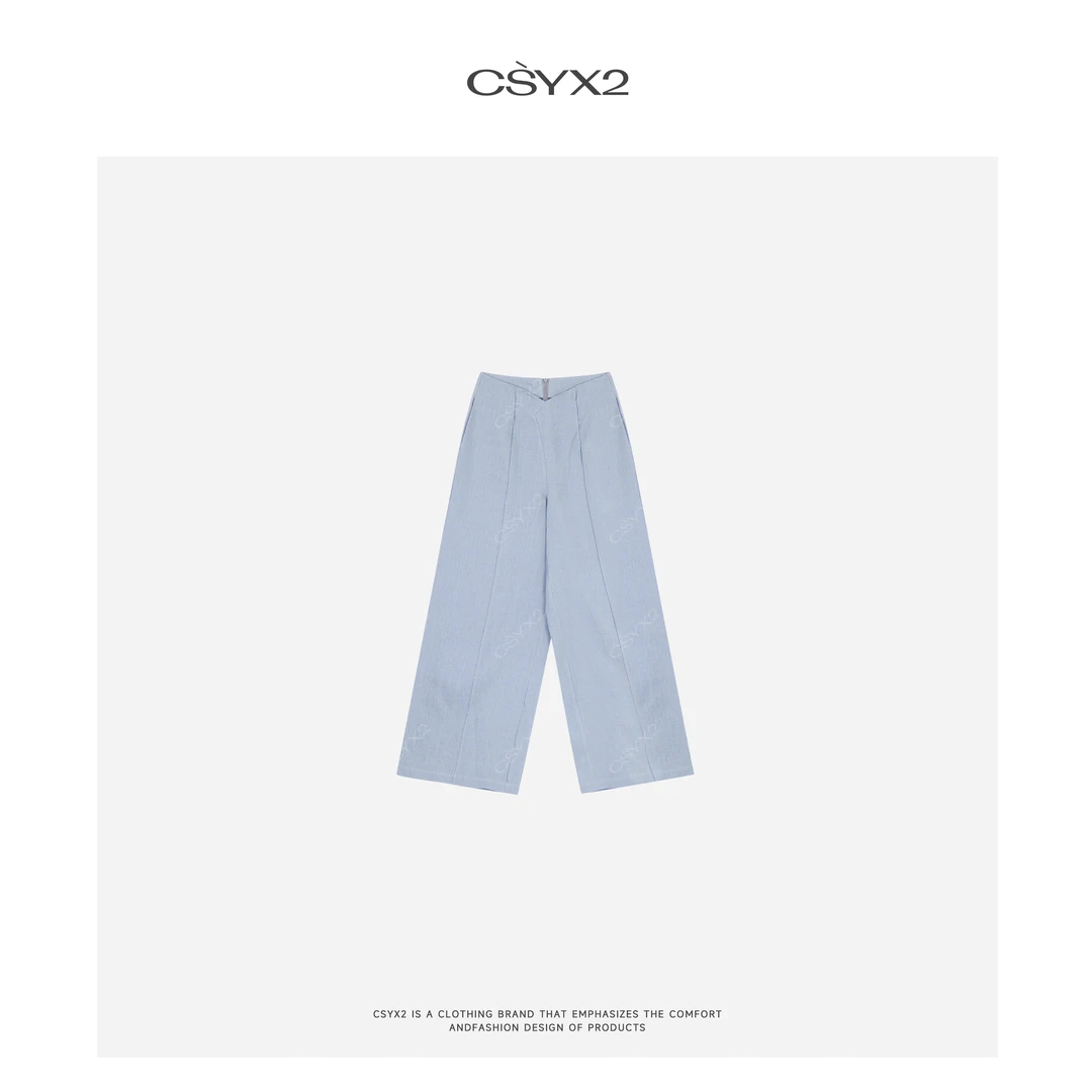 CsyX2-2025S/S早秋新款“海盐气泡”100亚麻简约休闲裤CZ5CK019