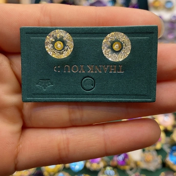 水晶耳饰银S925镶嵌二**努天然水晶耳饰