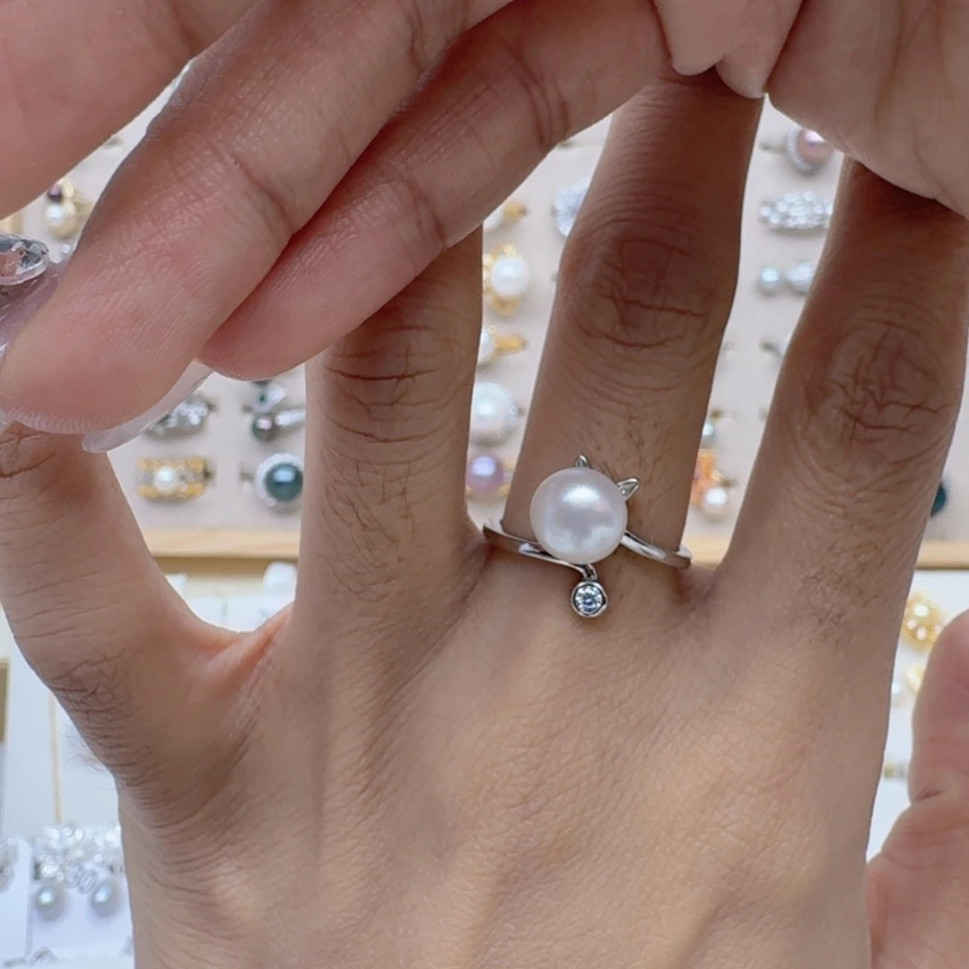 ****B戒指合金淡水珍珠