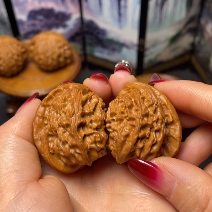 把件文玩核桃白狮子半壁江山