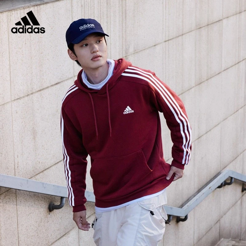 adidas/阿迪达斯网球卫衣男子秋季新款加绒加厚运动连帽套头上衣