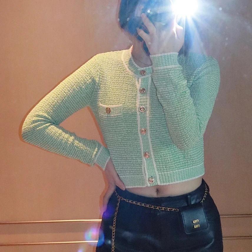 99新 Chanel/香奈儿 针织开衫外套/38码/Xsps10329