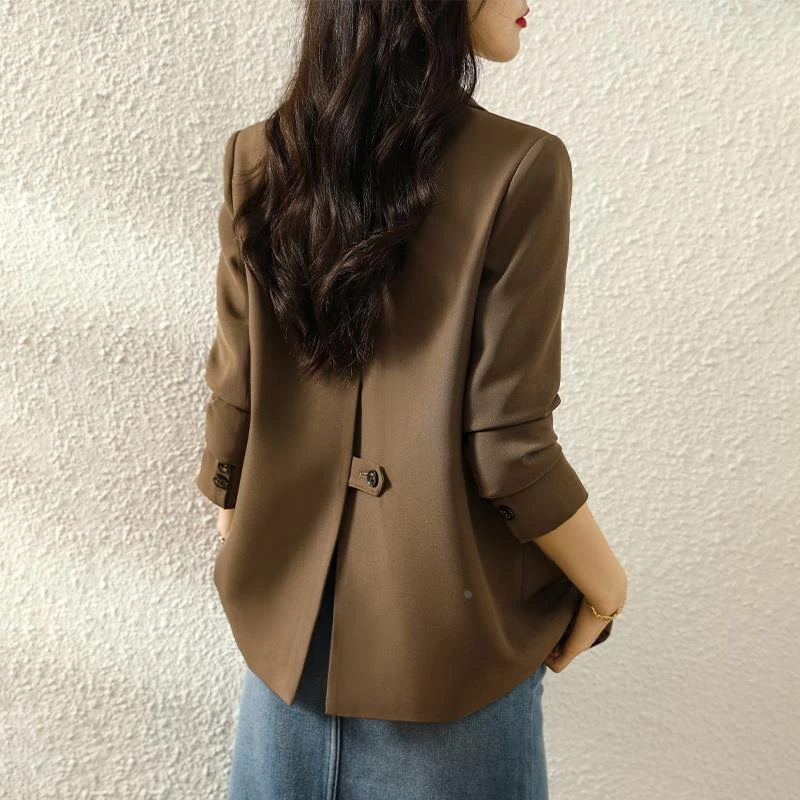 咖色西装外套女春装2025新款小个子修身高级感今年流行休闲小西服