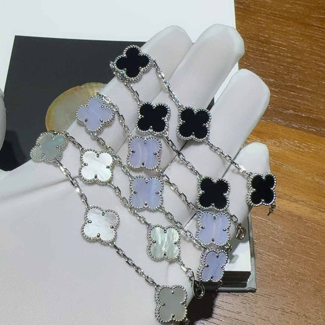 铂金Pt950四叶草五花手链男女同款时尚百搭素金款多样性发一件