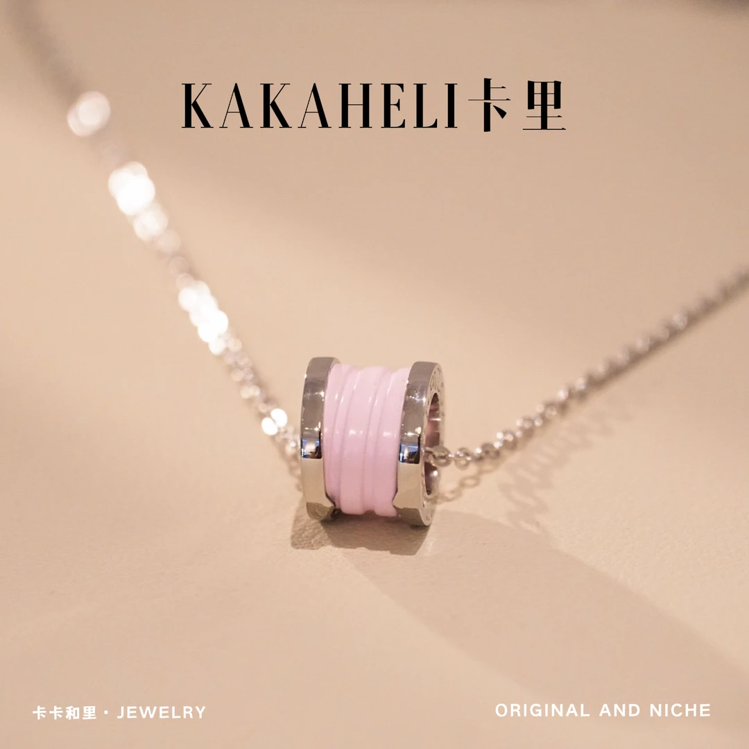 铜合金项链 量子纠缠素影粉色小蛮腰项链 XL-25