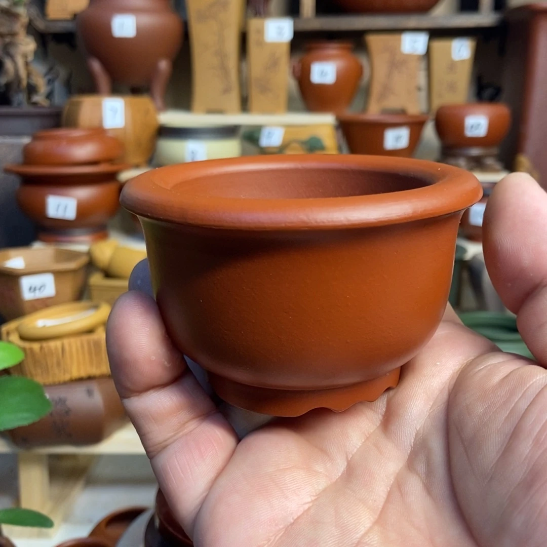 紫砂花盆孙伟手拉胚，内口经尺寸6×4