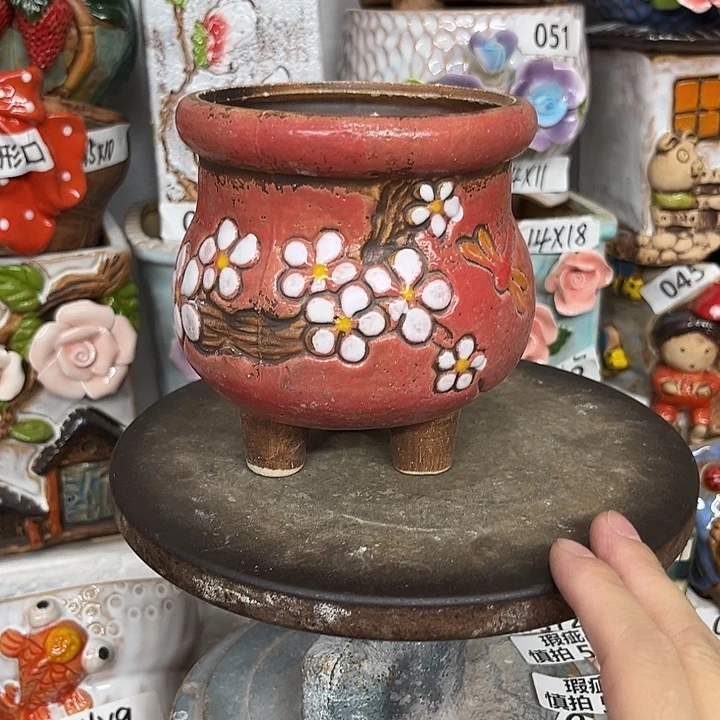 紫砂花盆粗陶材质多肉花盆