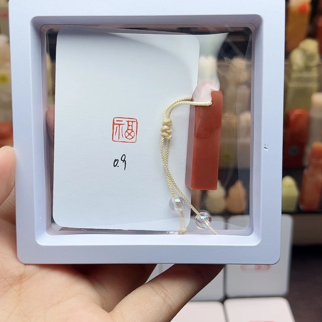 寿山石印石0.9福 老挝 手工篆刻