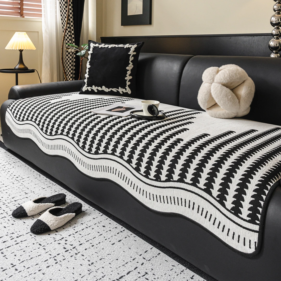 异形波纹韵律新款防滑轻奢小清新四季沙发坐垫高级感