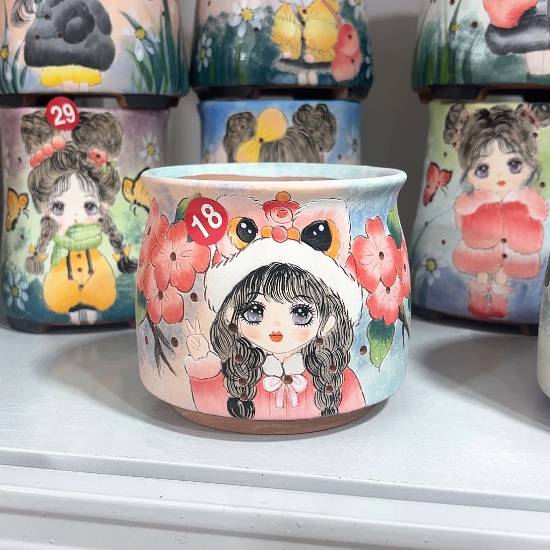 紫砂花盆羽***娜手工花盆默认微瑕