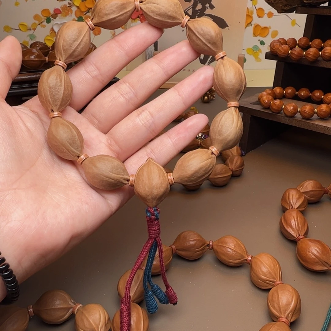 盛***京手串橄榄核梅林铁核1725素串鲨鱼背