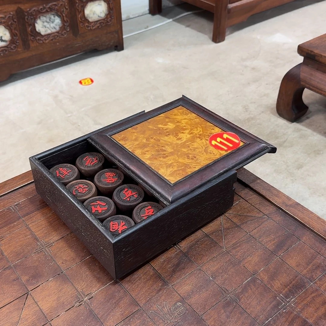 理***想木复古装饰摆件象棋一套