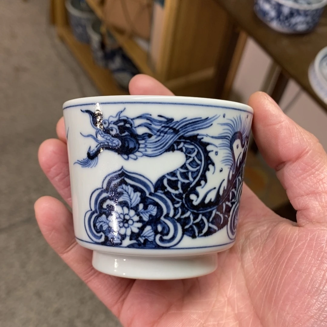 杯屿*清仓特价手绘龙穿花