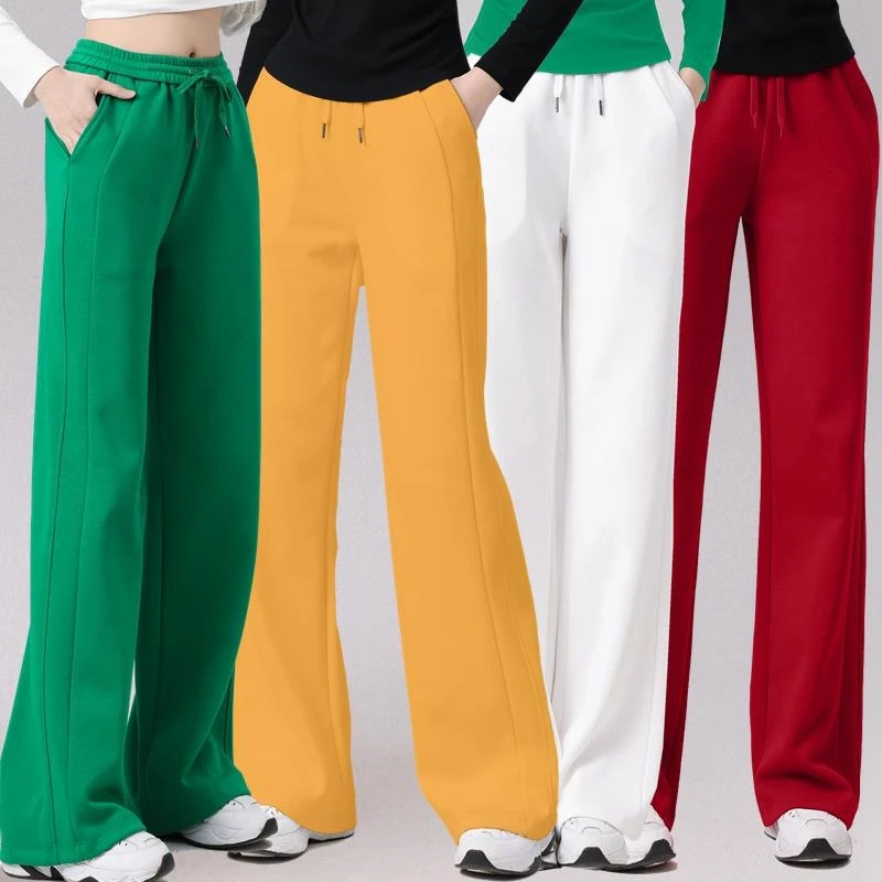 2025新款广场舞裤女高腰宽松直筒运动裤休闲长裤健身跳操舞蹈裤子