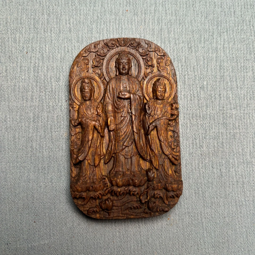 DZJ083 沉香雕刻观音无事牌吊坠 多样性发一件