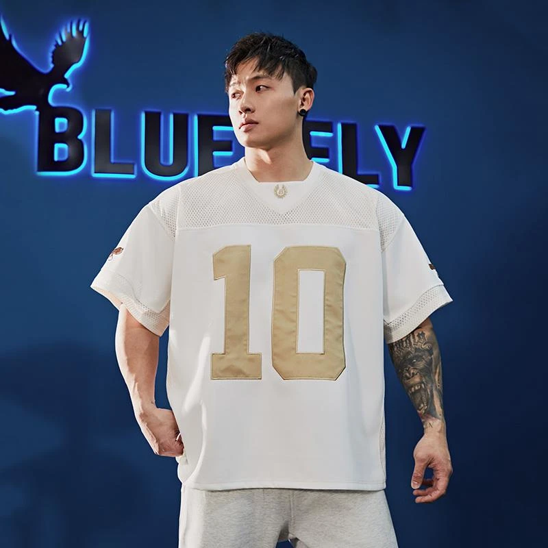 【万达撤柜】BLUESFLY美式复古男女宽松潮牌圆领半袖t恤健身运动