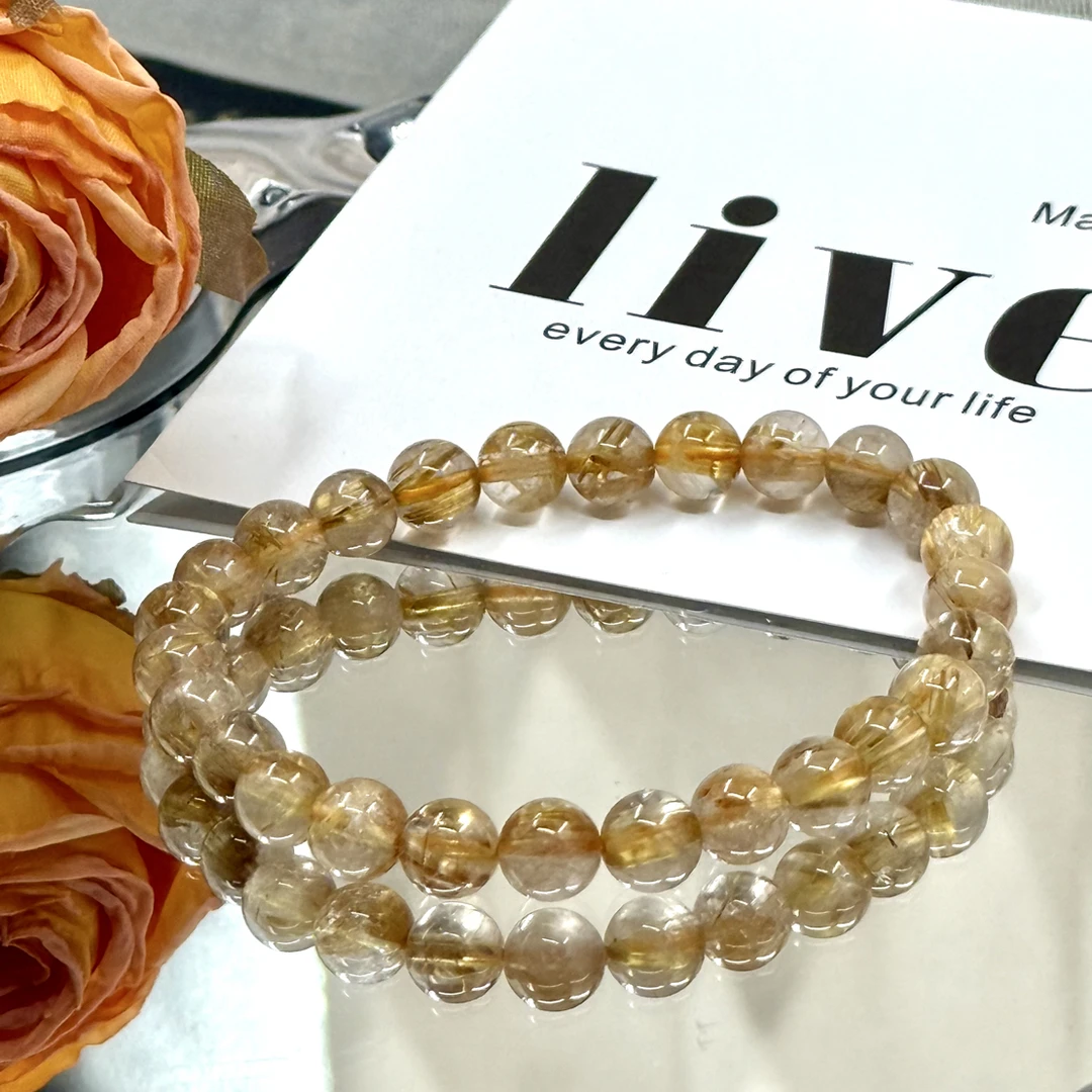 金发晶手串-约7.5mm-多样性发其一-hs10-1190