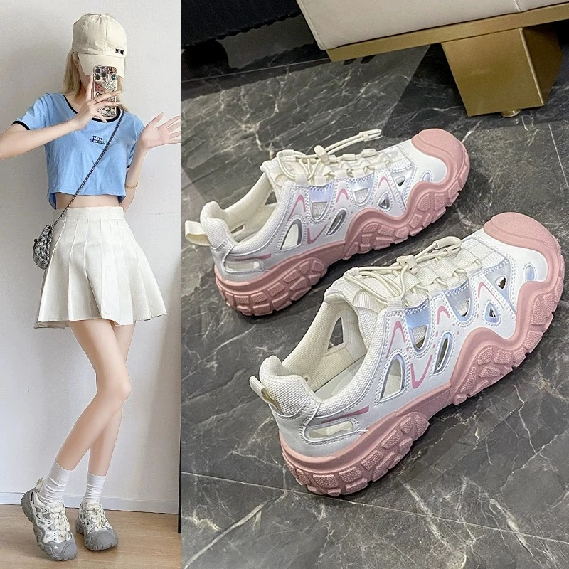 溯溪鞋厚底镂空跑步运动休闲鞋夏季户外徒步防滑athflow风登山鞋