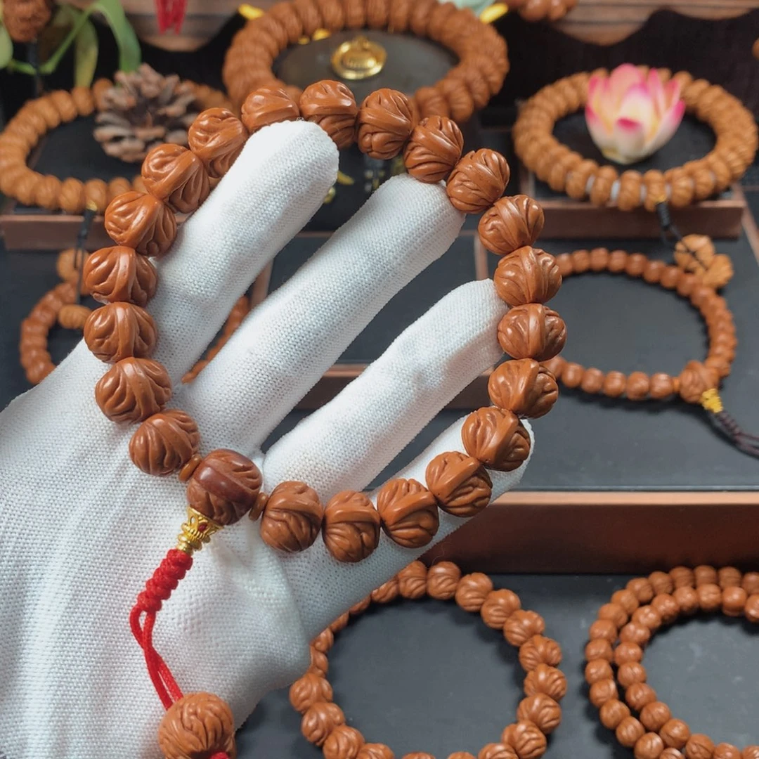 桃核吊坠14双脊龙手持