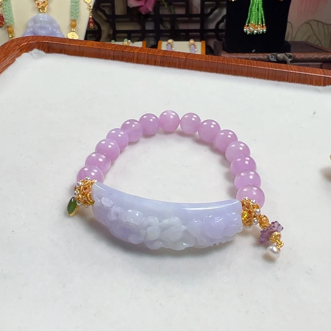 翡翠未镶嵌毛衣链手牌