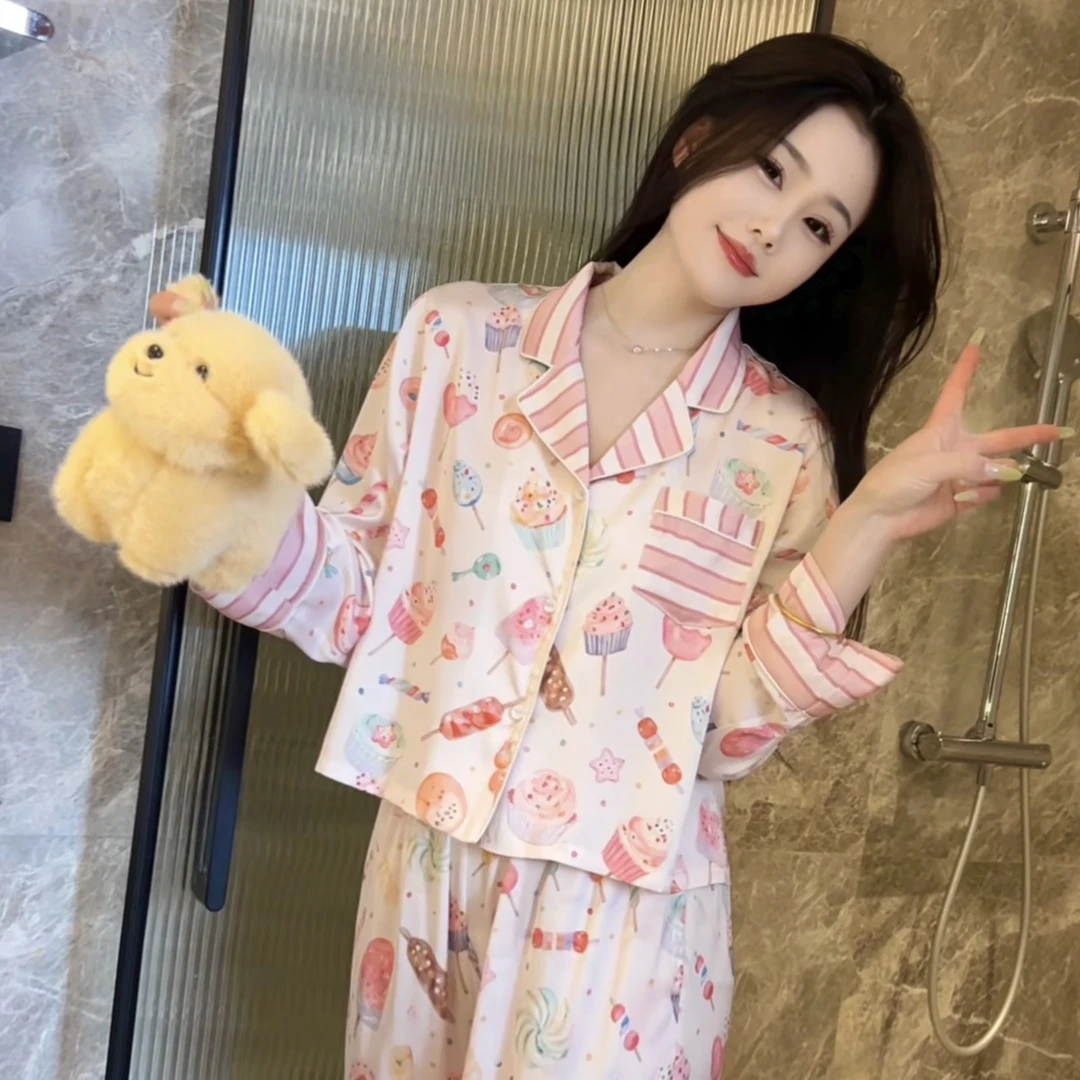 （糖果）夏季气质显瘦可爱精显白高级感睡衣女家居服可外穿休闲套装