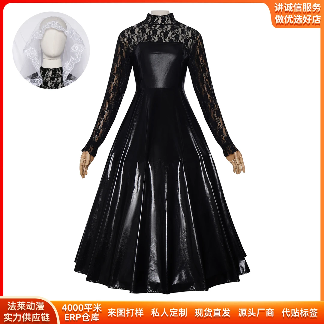 坂本日常cos服大佛黑色连衣裙蕾丝打底cosplay二次元舞台服
