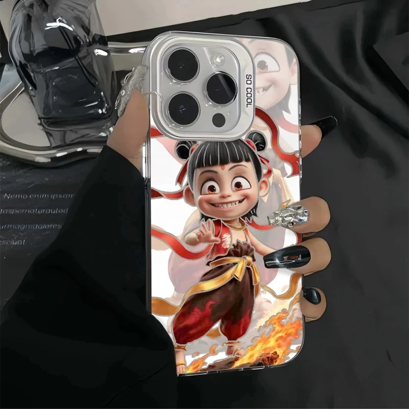 新款全包哪吒彩银适用苹果16华为荣耀小米15/OPPO/VIVO手机壳防摔