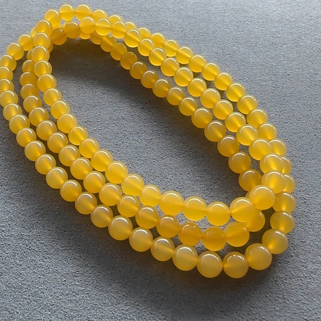 石英质玉（缅黄）手串未镶嵌