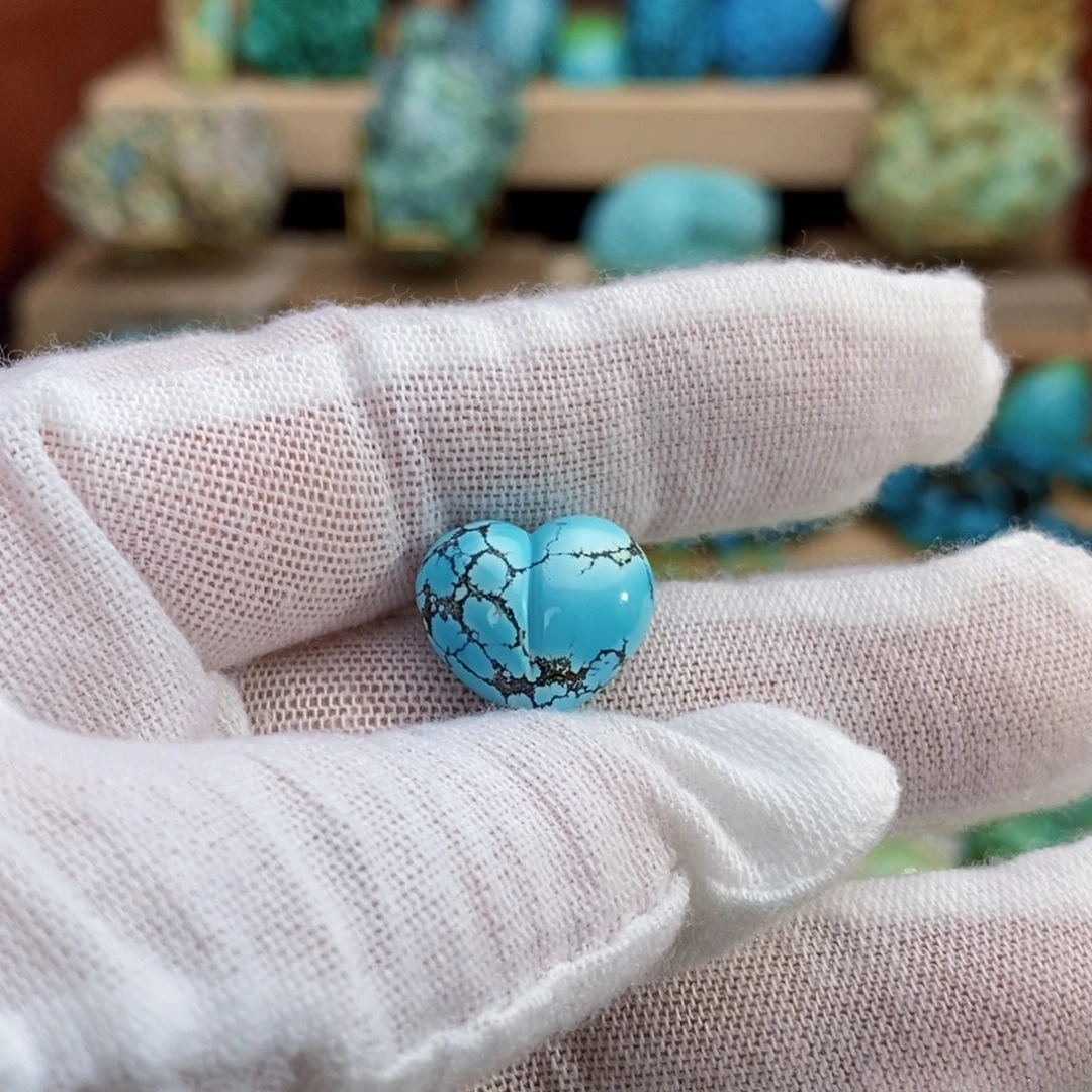 定制绿松石蓝色爱心吊坠