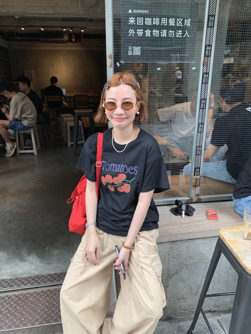 韩国东大门新款番茄印花短袖T恤女宽松休闲百搭圆领上衣#212
