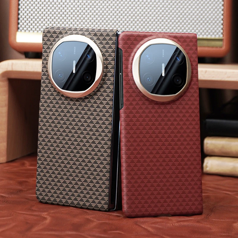 适用于华为MateX6手机壳凯夫拉纹matex5高档商务x3典藏版超薄后壳