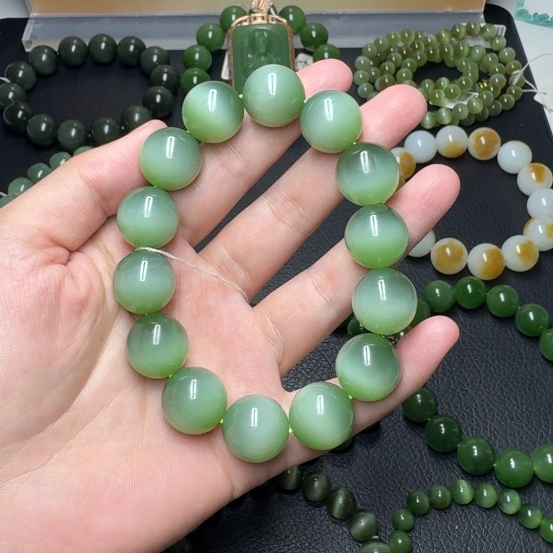 荒***空未镶嵌手串和田玉（碧玉）