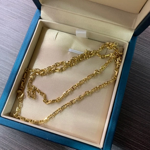 18K金猪鼻子项链45cm