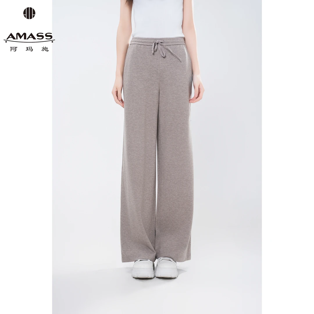 AMASS/阿玛施秋冬新款质感舒适时尚百搭垂感直筒休闲卫裤 5100586